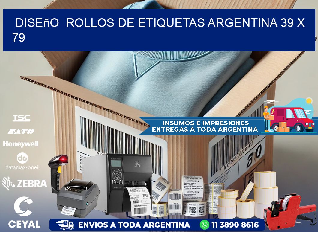 Diseño  ROLLOS DE ETIQUETAS ARGENTINA 39 x 79