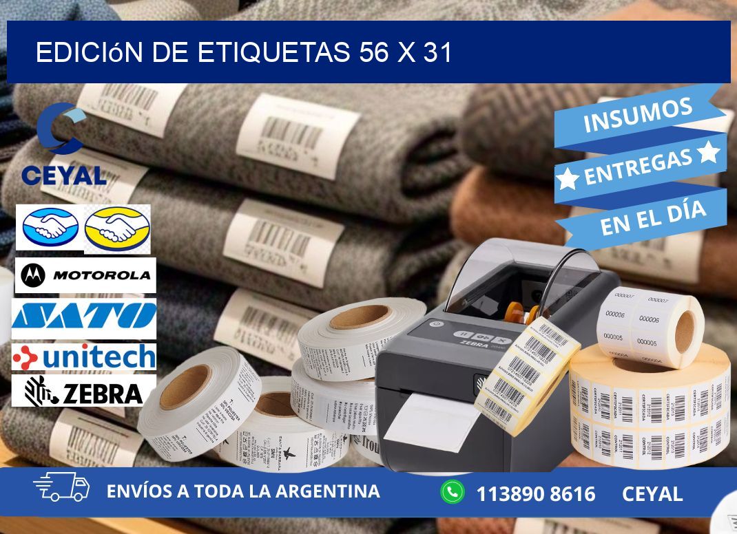 Edición de etiquetas 56 x 31