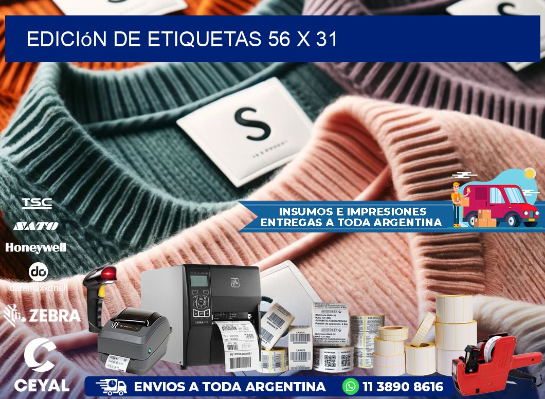 Edición de etiquetas 56 x 31