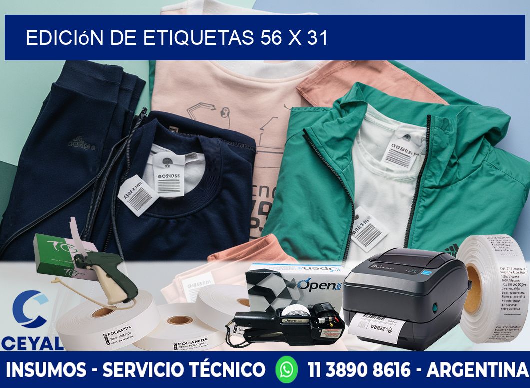 Edición de etiquetas 56 x 31