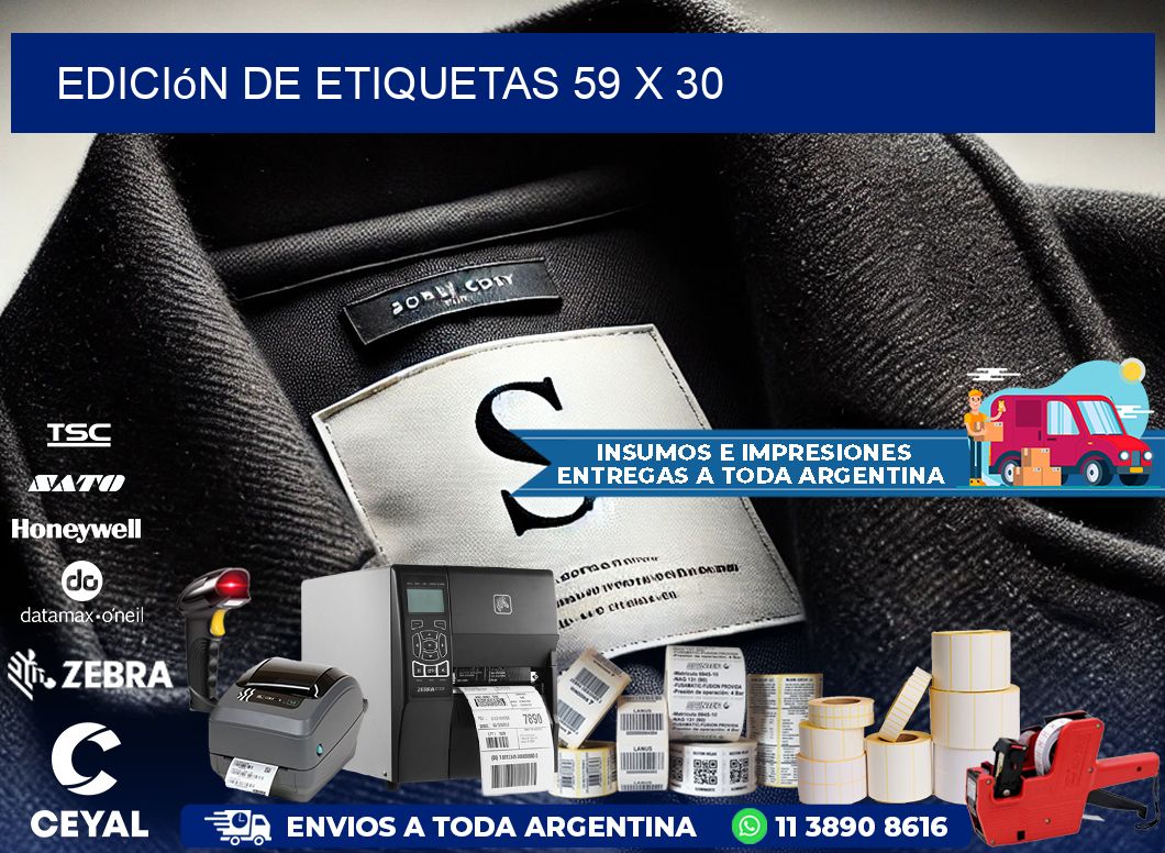 Edición de etiquetas 59 x 30
