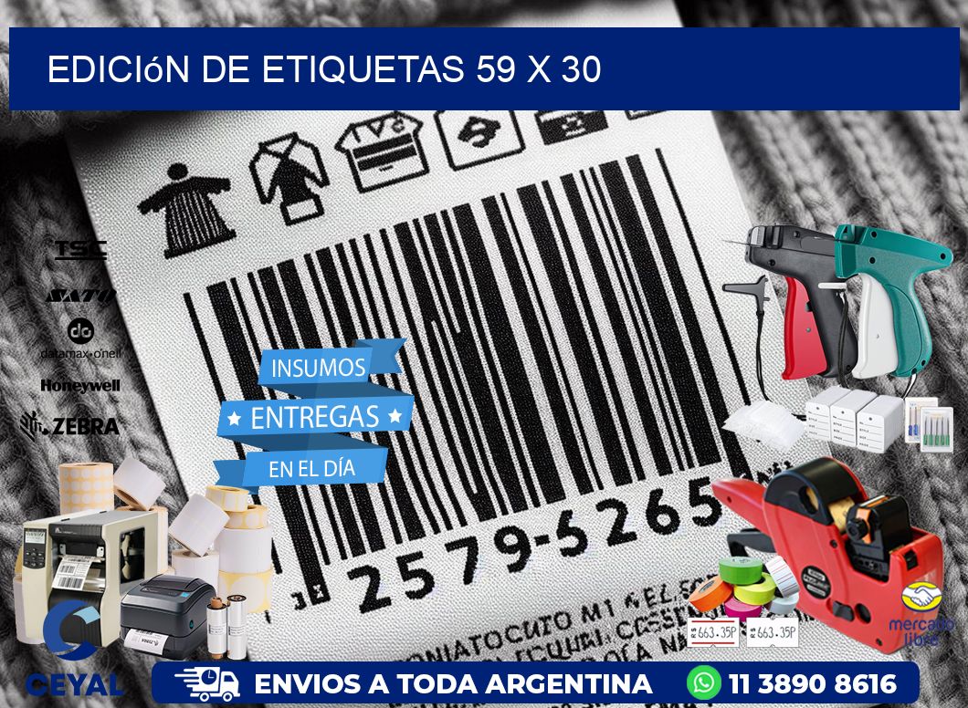 Edición de etiquetas 59 x 30
