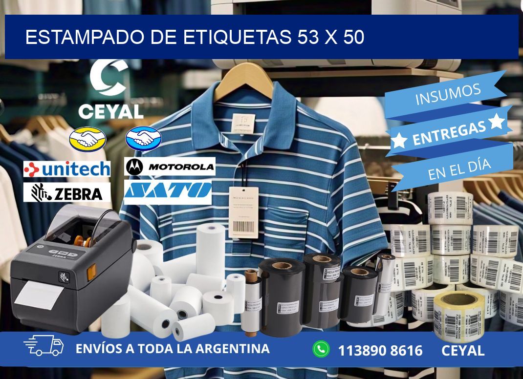 Estampado de etiquetas 53 x 50