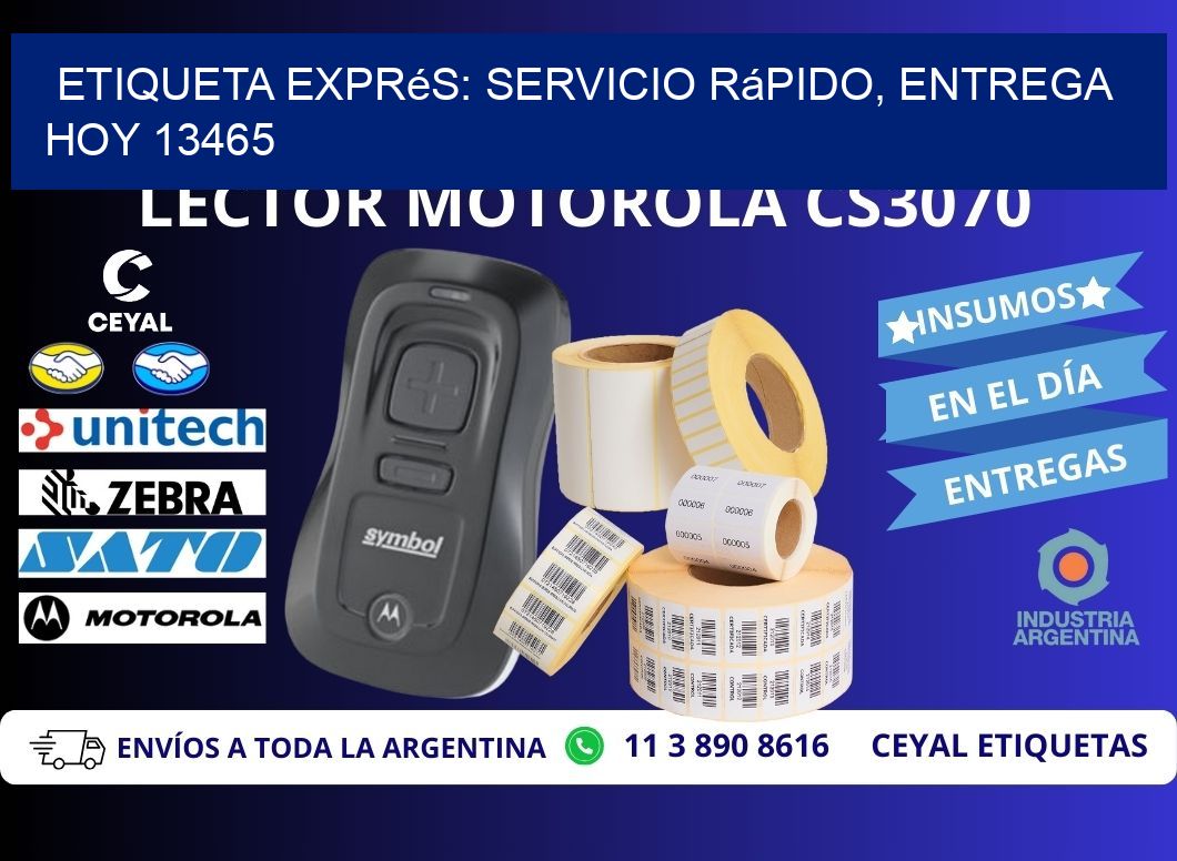 Etiqueta Exprés: Servicio Rápido, Entrega Hoy 13465