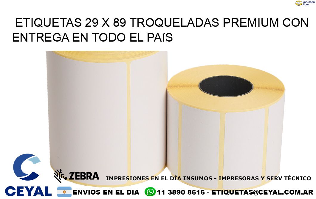 Etiquetas 29 x 89 troqueladas premium con entrega en todo el país