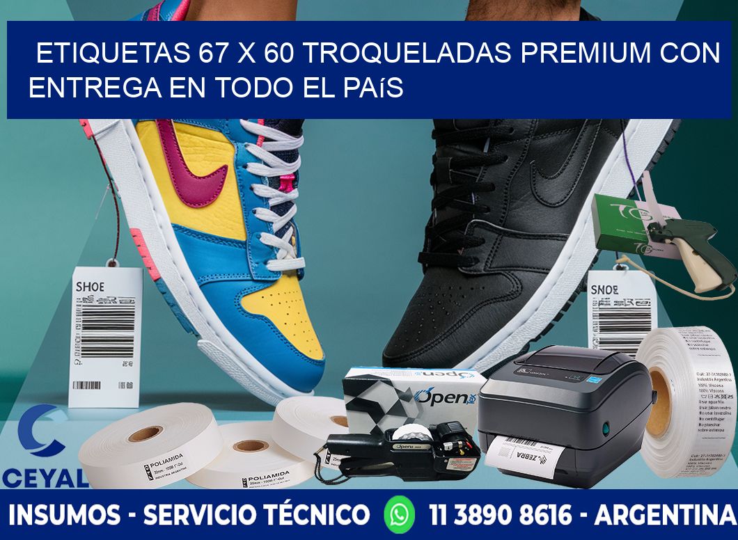 Etiquetas 67 x 60 troqueladas premium con entrega en todo el país