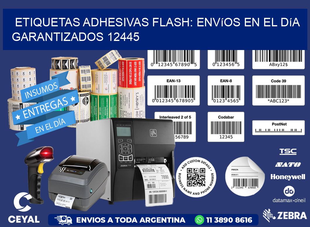 Etiquetas adhesivas Flash: Envíos en el Día Garantizados 12445