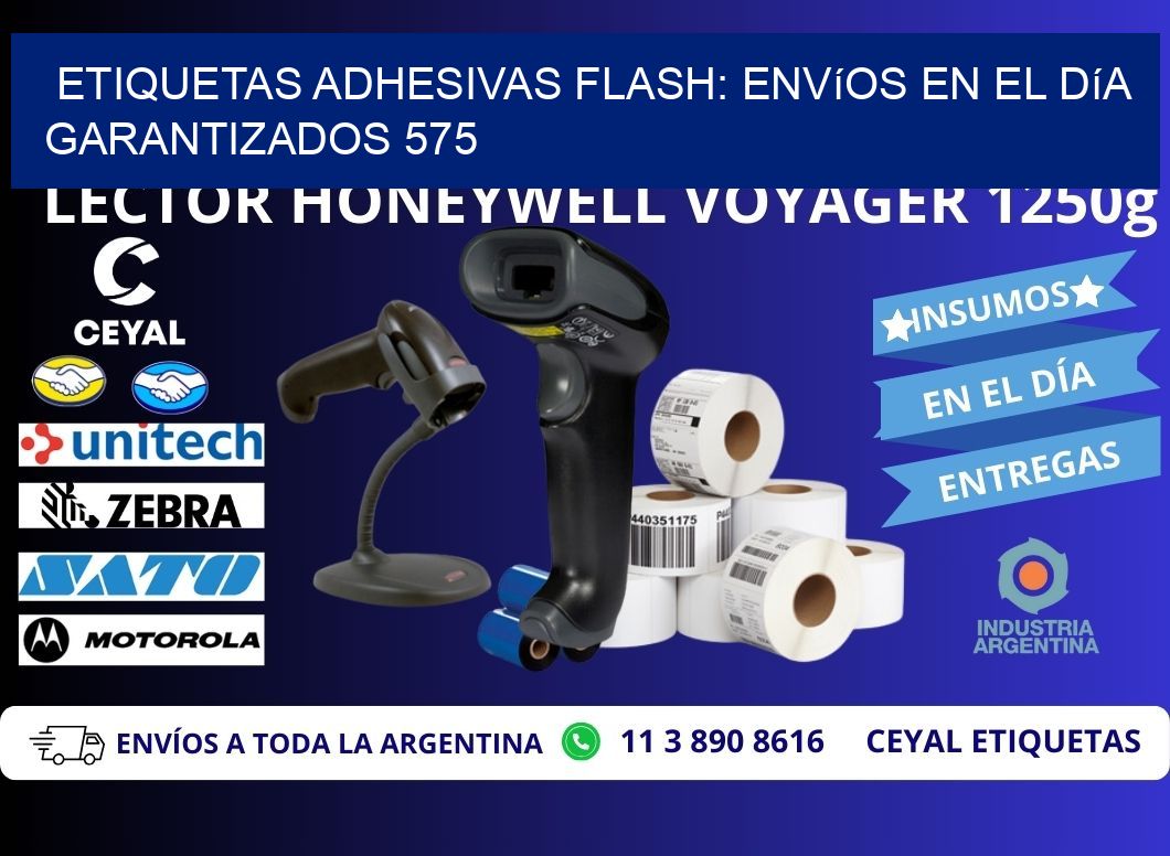 Etiquetas adhesivas Flash: Envíos en el Día Garantizados 575