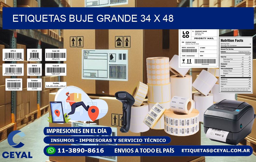 Etiquetas buje grande 34 x 48