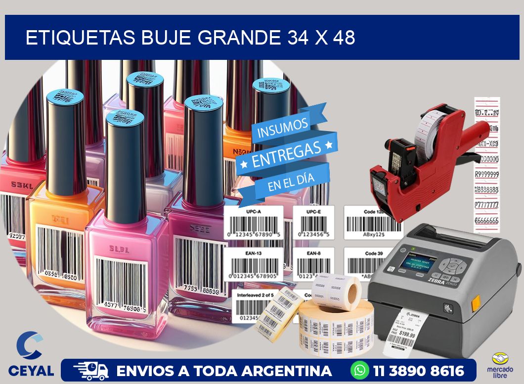 Etiquetas buje grande 34 x 48