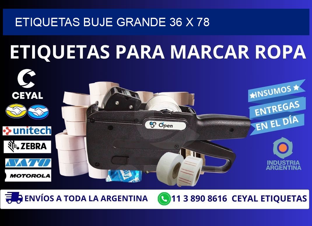 Etiquetas buje grande 36 x 78