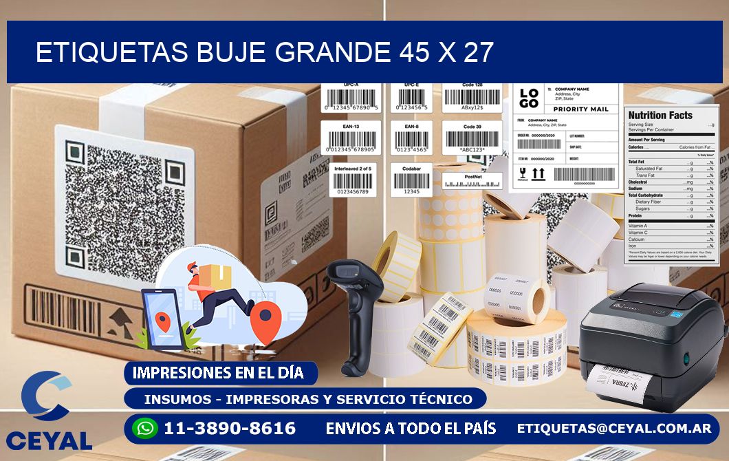 Etiquetas buje grande 45 x 27