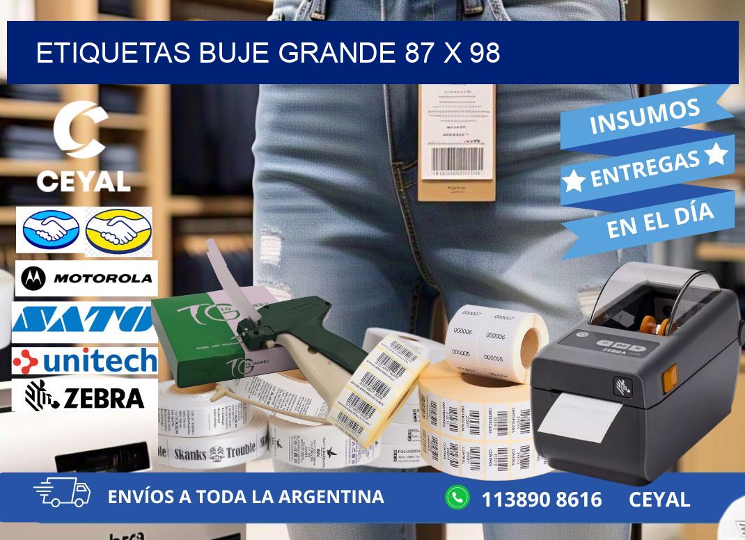 Etiquetas buje grande 87 x 98