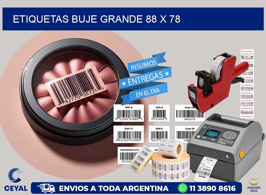 Etiquetas buje grande 88 x 78