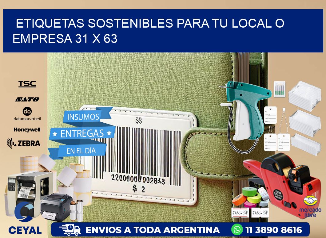 Etiquetas sostenibles para tu local o empresa 31 x 63