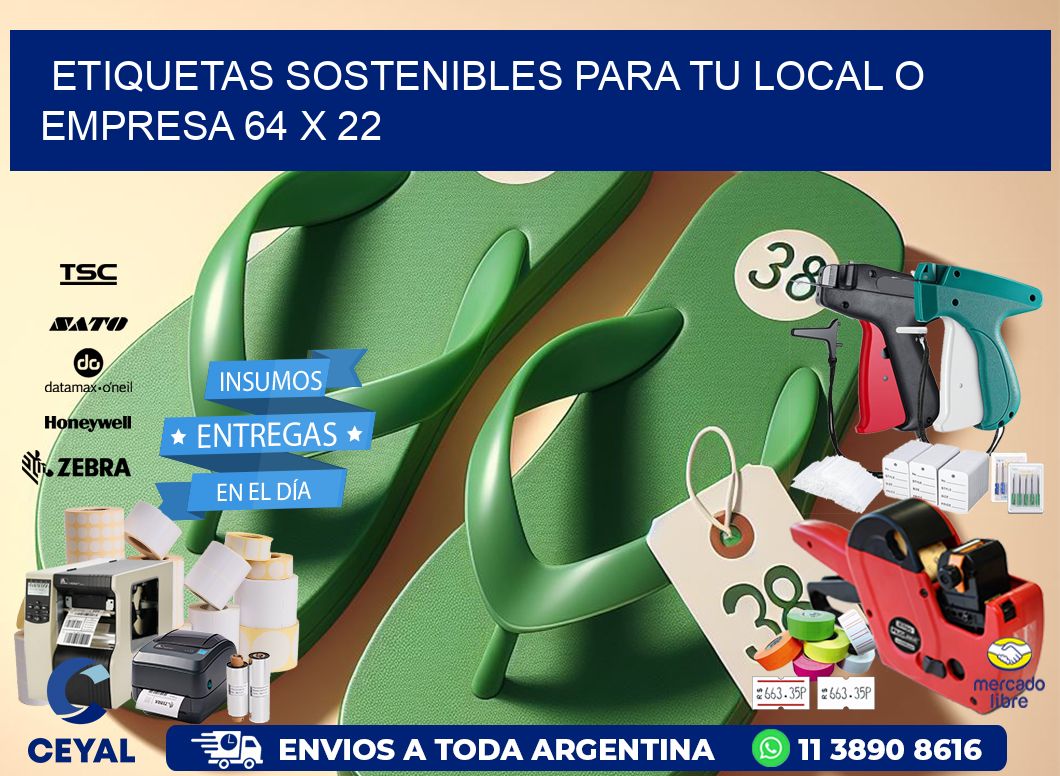 Etiquetas sostenibles para tu local o empresa 64 x 22