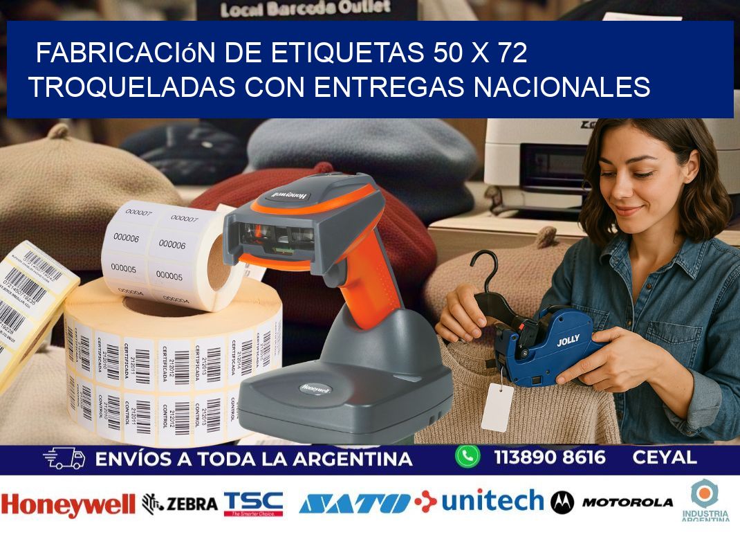 Fabricación de etiquetas 50 x 72 troqueladas con entregas nacionales