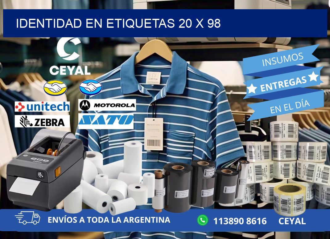Identidad en etiquetas 20 x 98