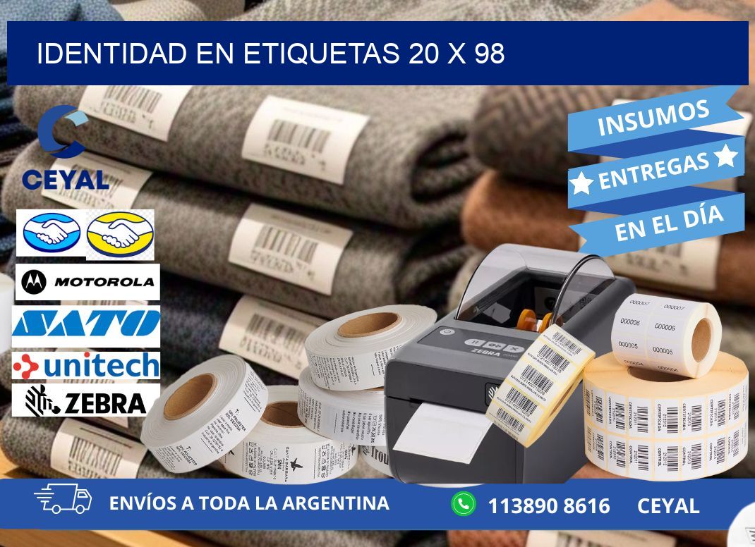 Identidad en etiquetas 20 x 98