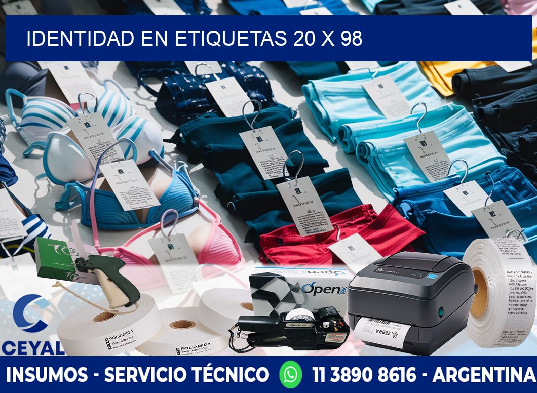 Identidad en etiquetas 20 x 98
