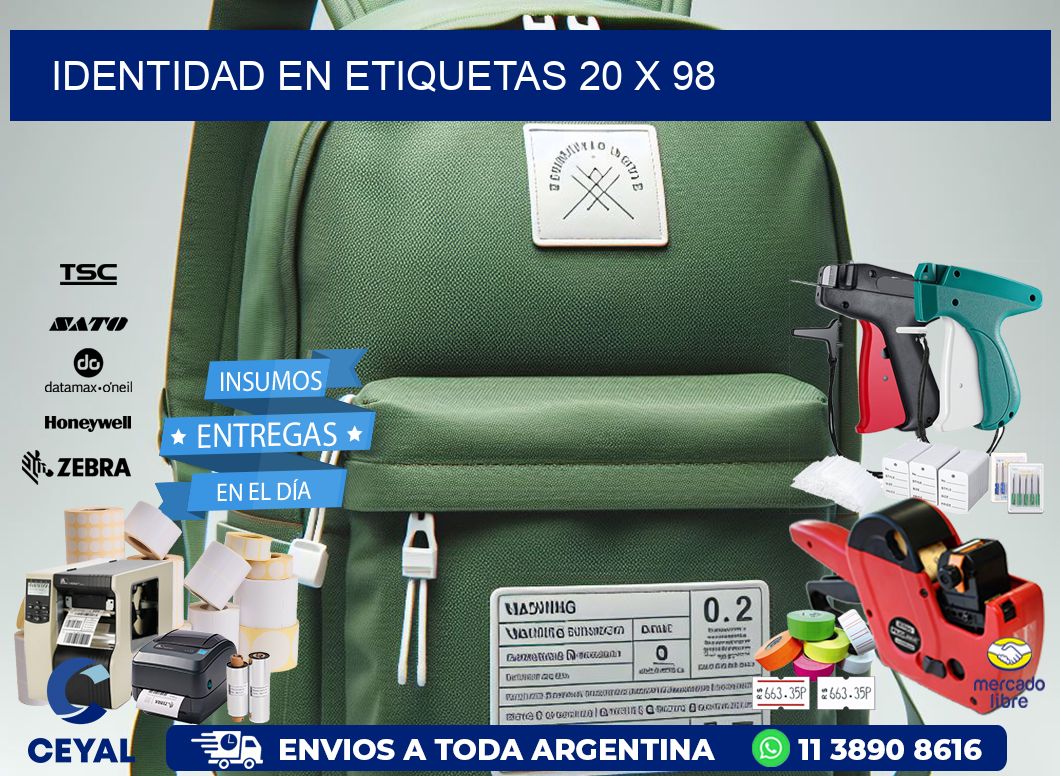 Identidad en etiquetas 20 x 98
