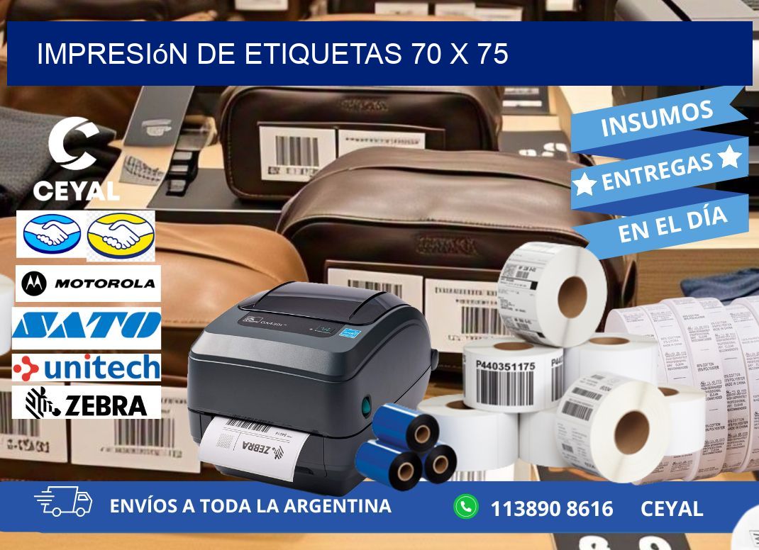 Impresión de etiquetas 70 x 75