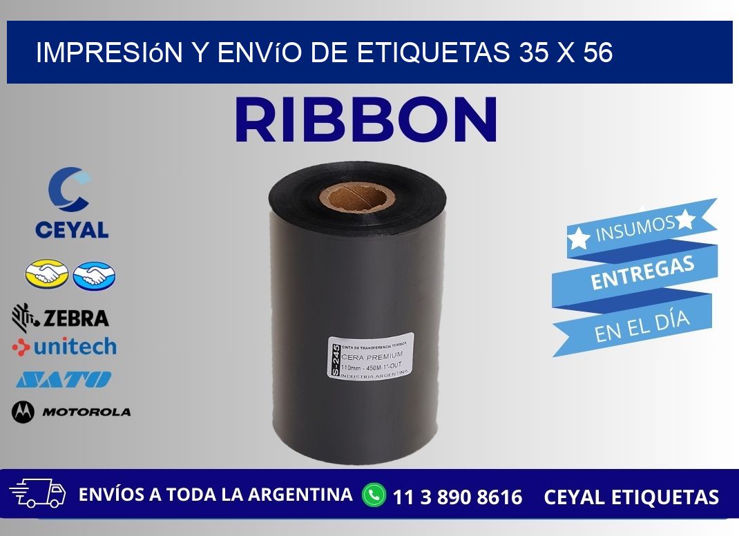Impresión y envío de etiquetas 35 x 56