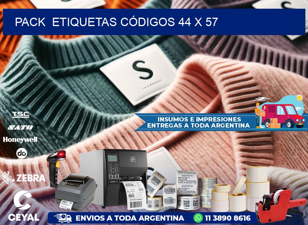 Pack  ETIQUETAS CÓDIGOS 44 x 57