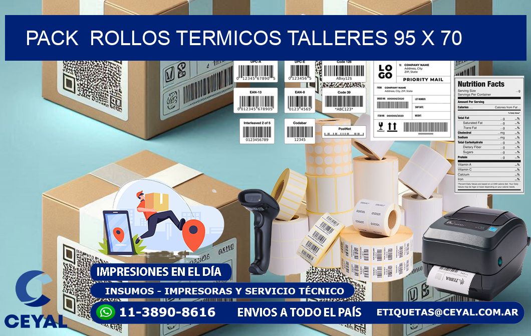Pack  ROLLOS TERMICOS TALLERES 95 x 70