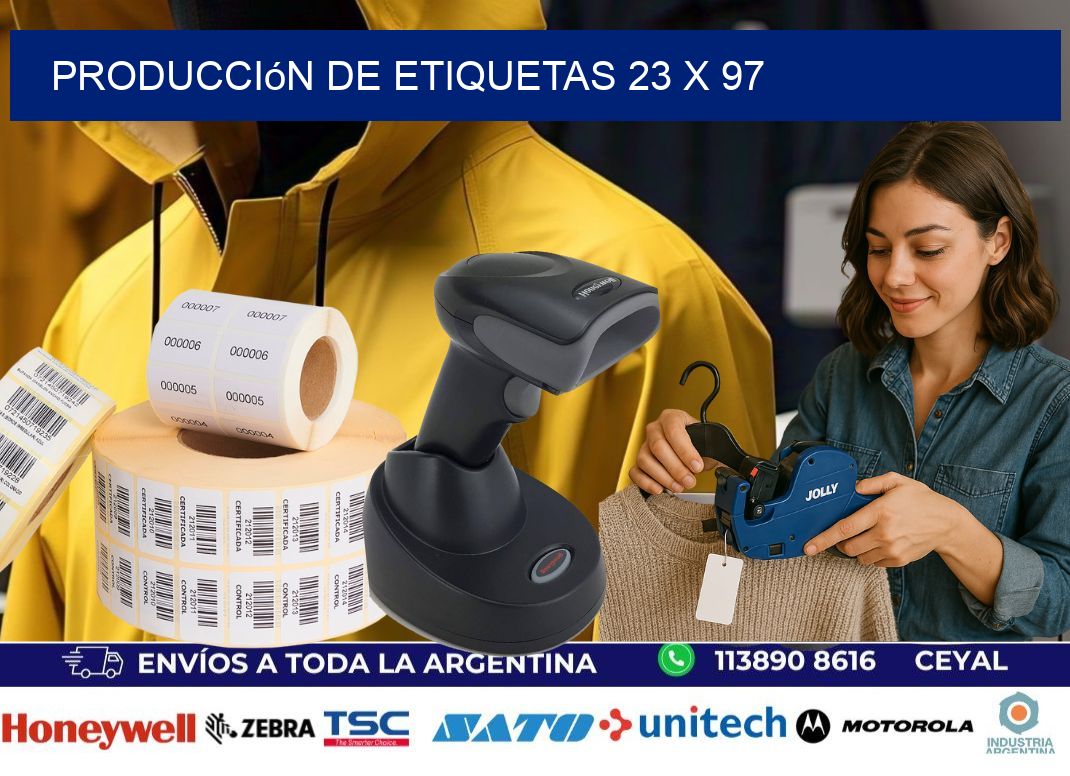 Producción de etiquetas 23 x 97