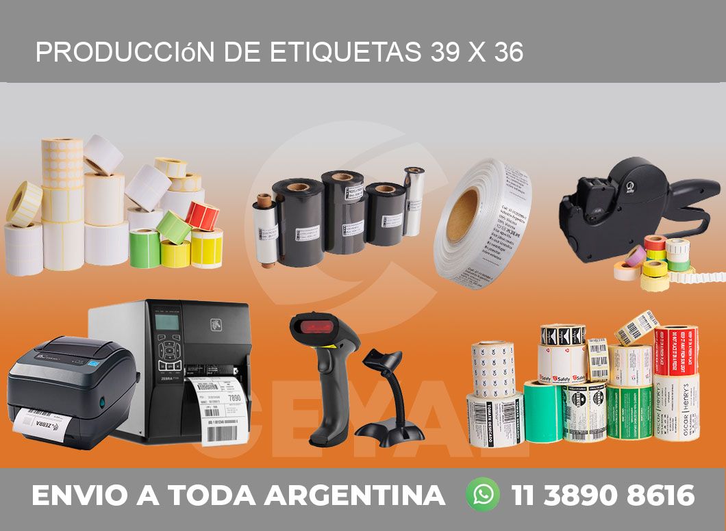 Producción de etiquetas 39 x 36