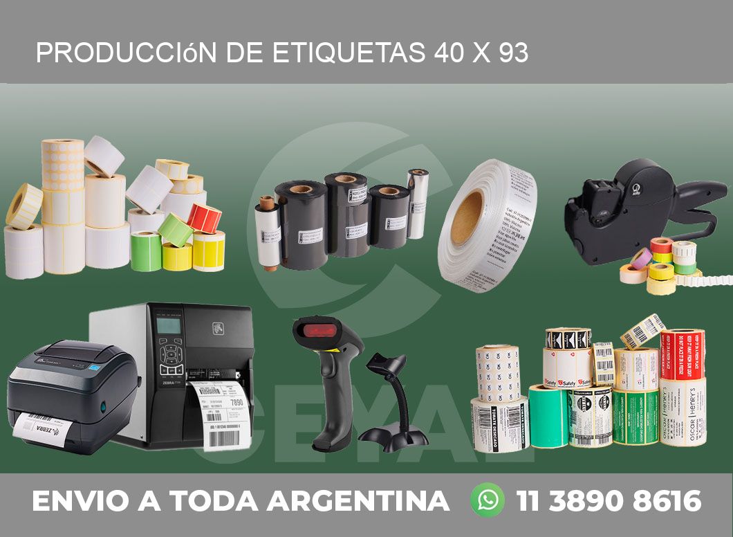 Producción de etiquetas 40 x 93