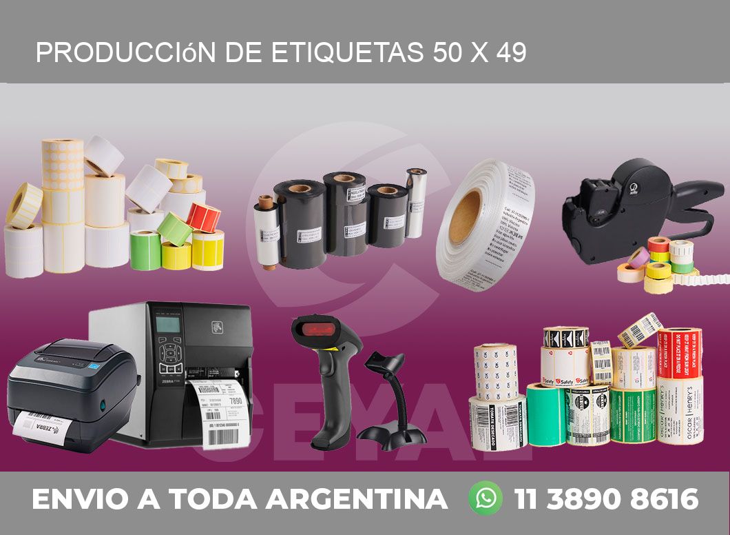 Producción de etiquetas 50 x 49