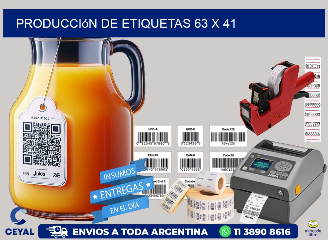 Producción de etiquetas 63 x 41