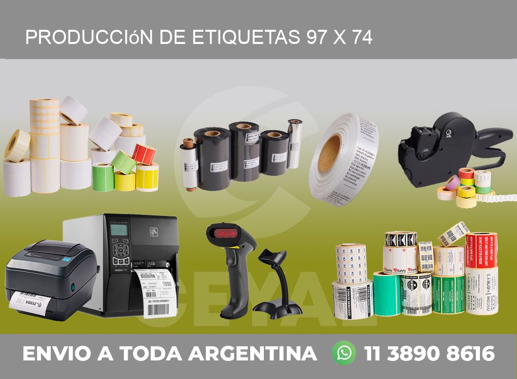 Producción de etiquetas 97 x 74