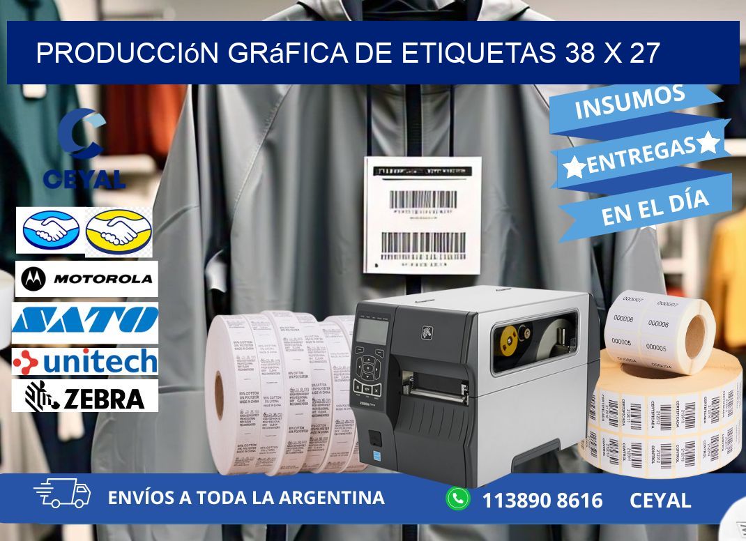 Producción gráfica de etiquetas 38 x 27