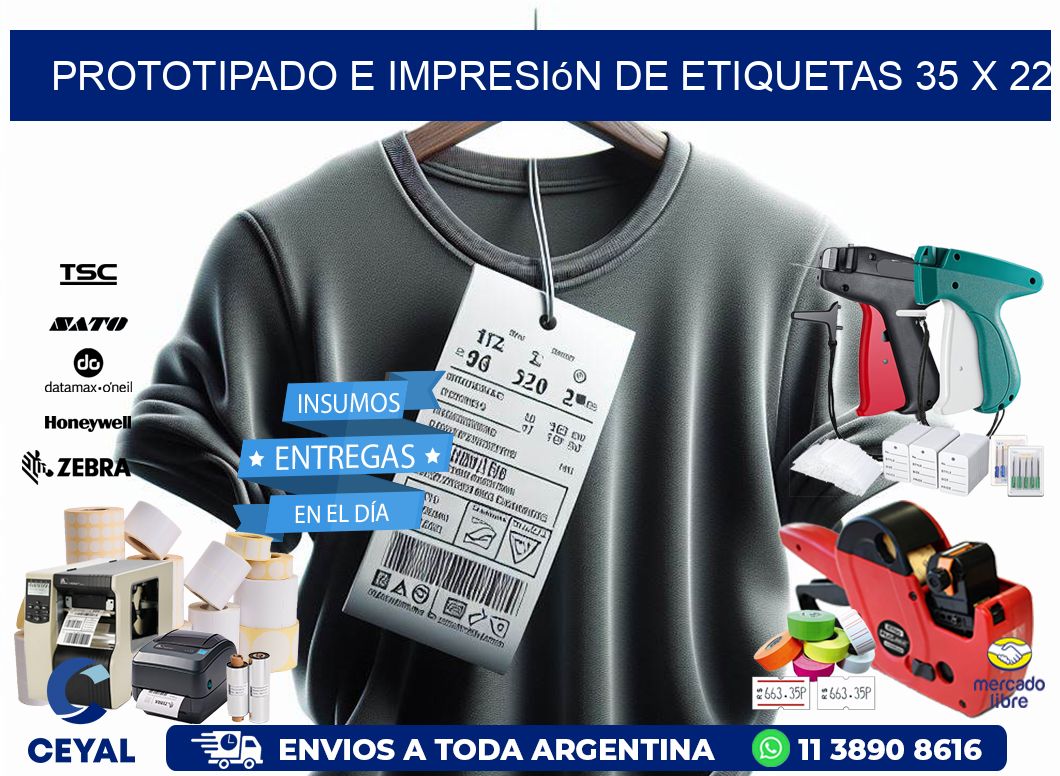Prototipado e impresión de etiquetas 35 x 22