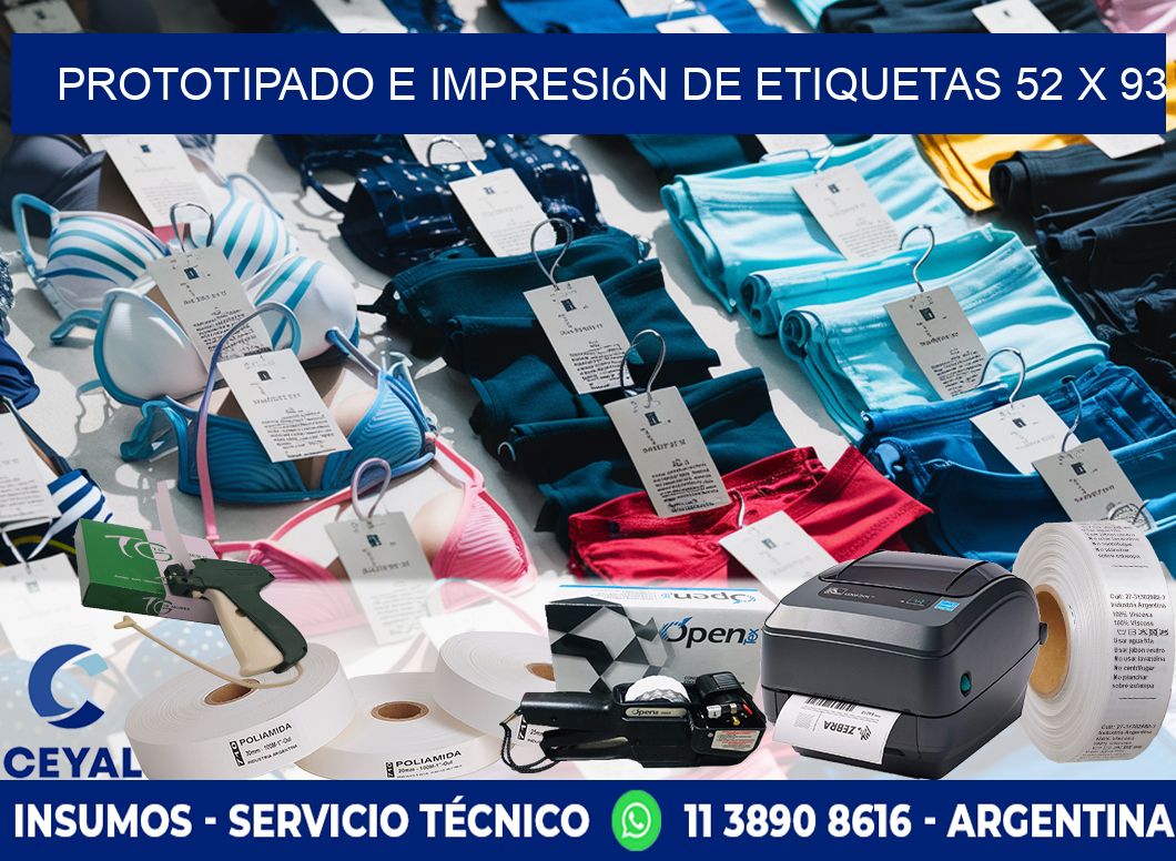 Prototipado e impresión de etiquetas 52 x 93
