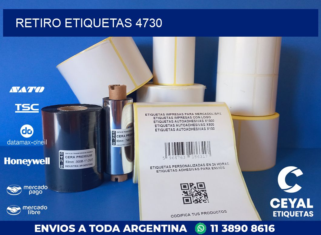 Retiro etiquetas 4730
