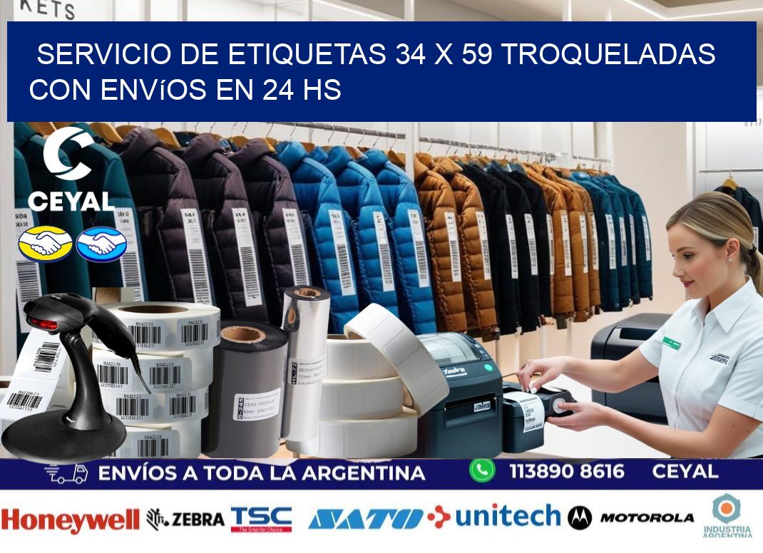 Servicio de etiquetas 34 x 59 troqueladas con envíos en 24 hs