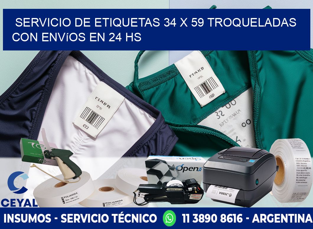 Servicio de etiquetas 34 x 59 troqueladas con envíos en 24 hs