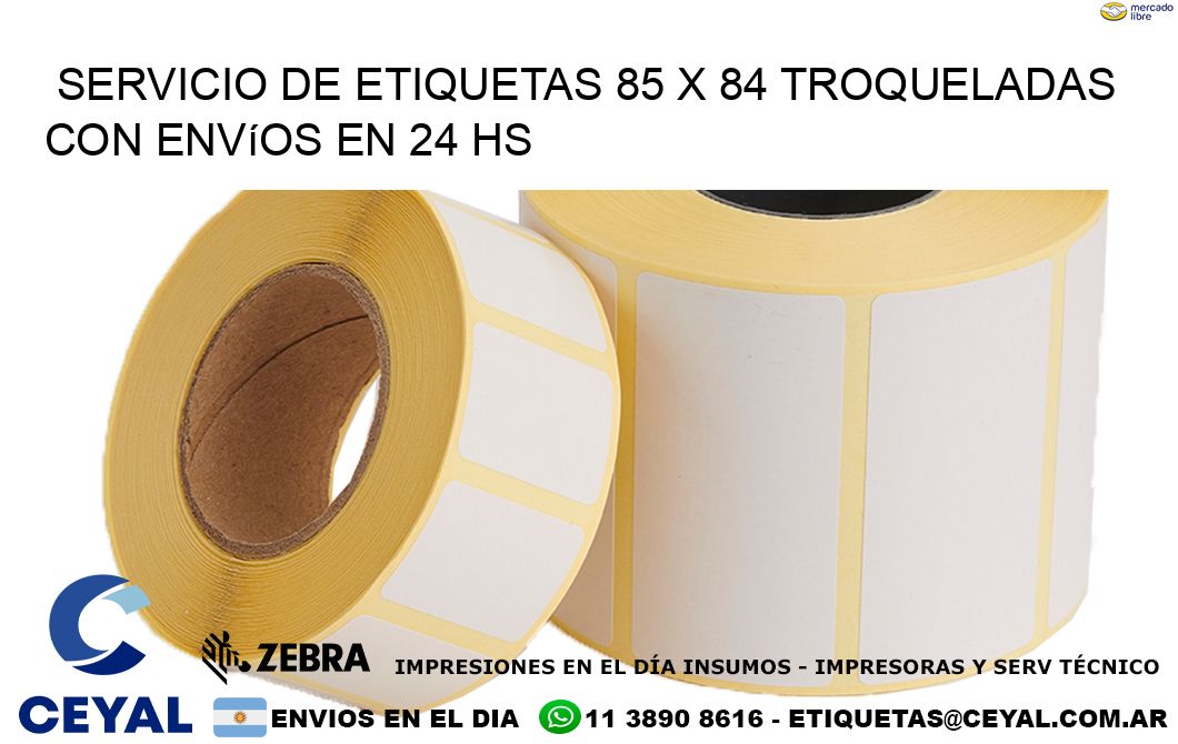 Servicio de etiquetas 85 x 84 troqueladas con envíos en 24 hs