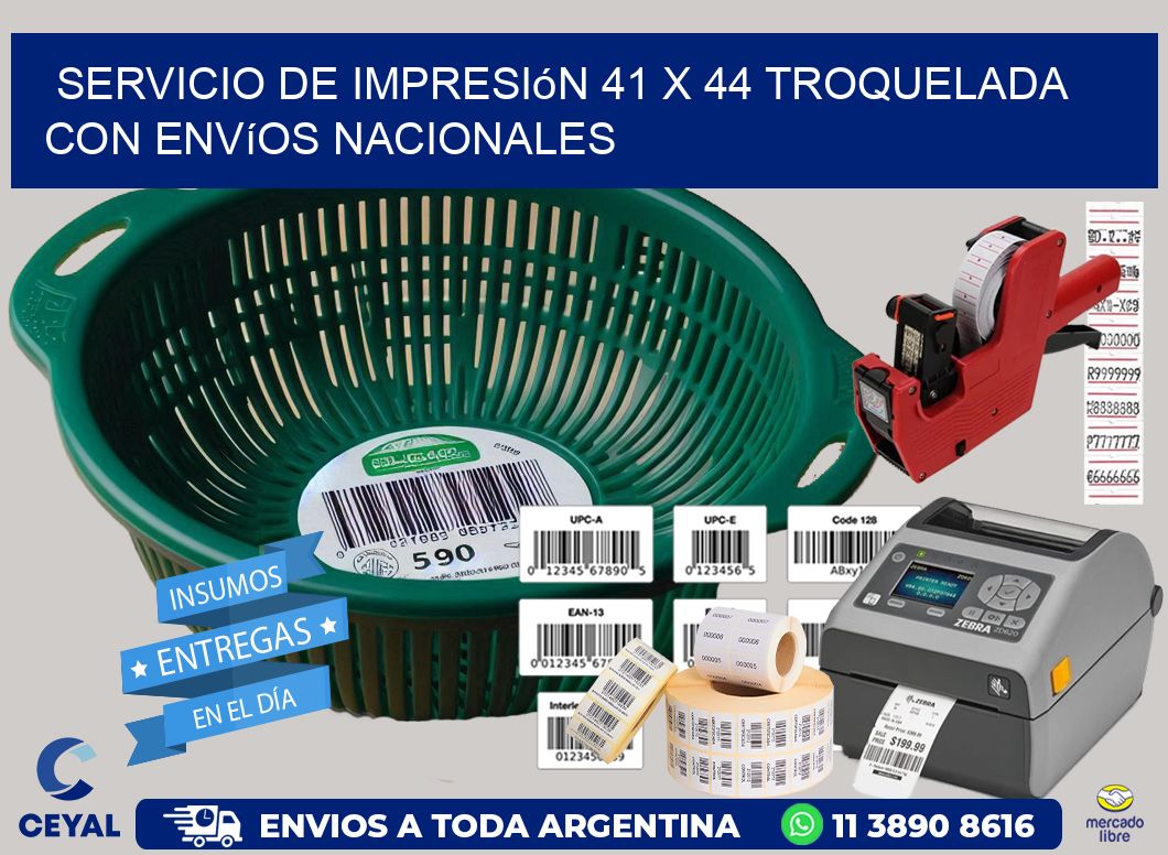 Servicio de impresión 41 x 44 troquelada con envíos nacionales