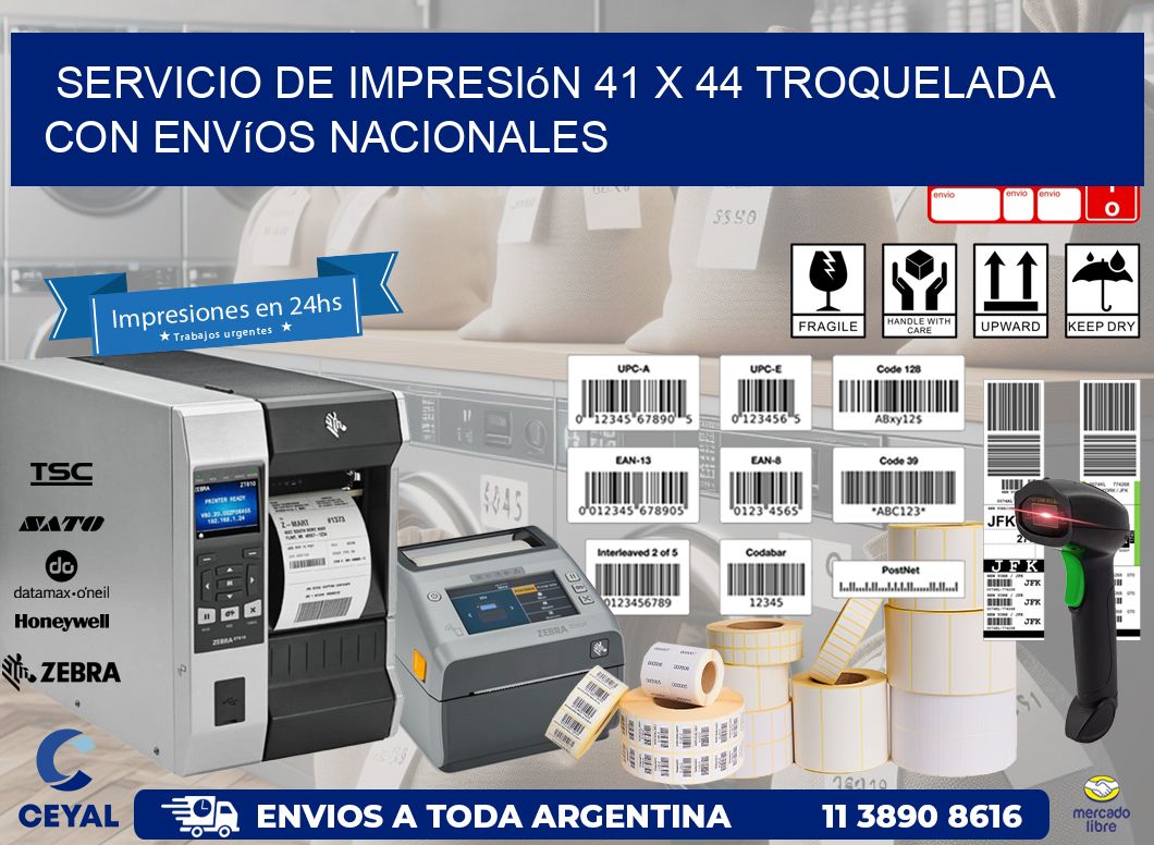Servicio de impresión 41 x 44 troquelada con envíos nacionales
