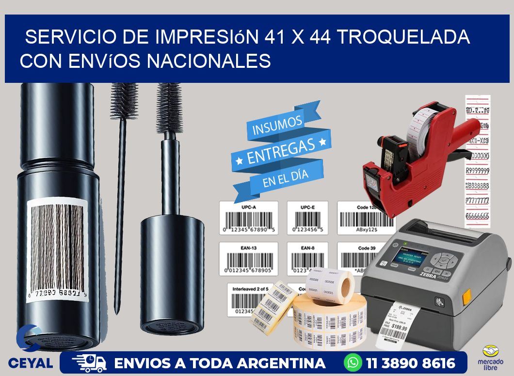 Servicio de impresión 41 x 44 troquelada con envíos nacionales