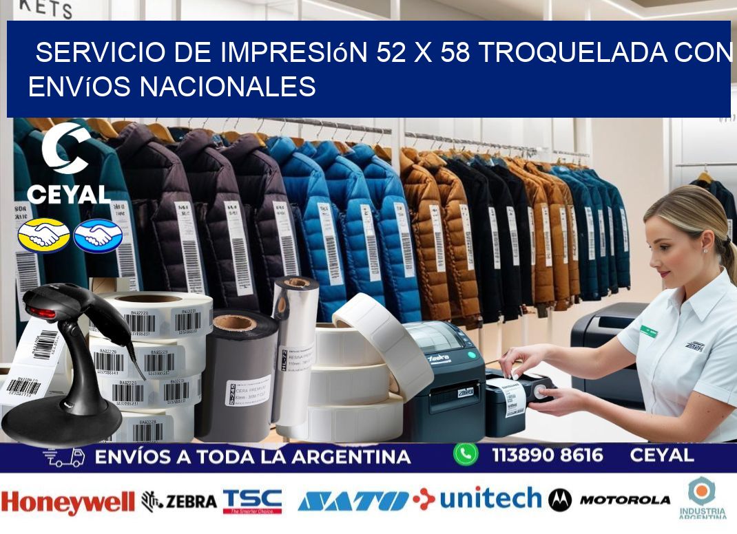 Servicio de impresión 52 x 58 troquelada con envíos nacionales
