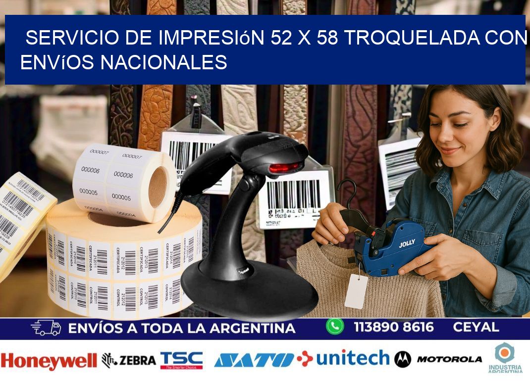 Servicio de impresión 52 x 58 troquelada con envíos nacionales