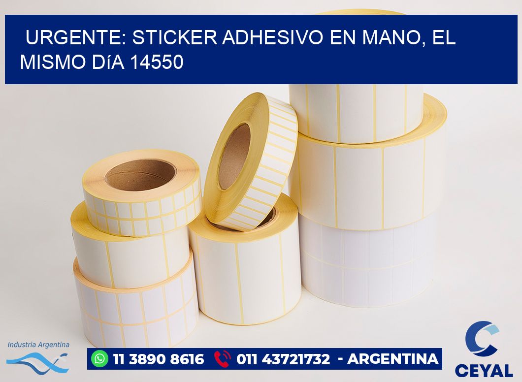 Urgente: Sticker adhesivo en Mano, el Mismo Día 14550