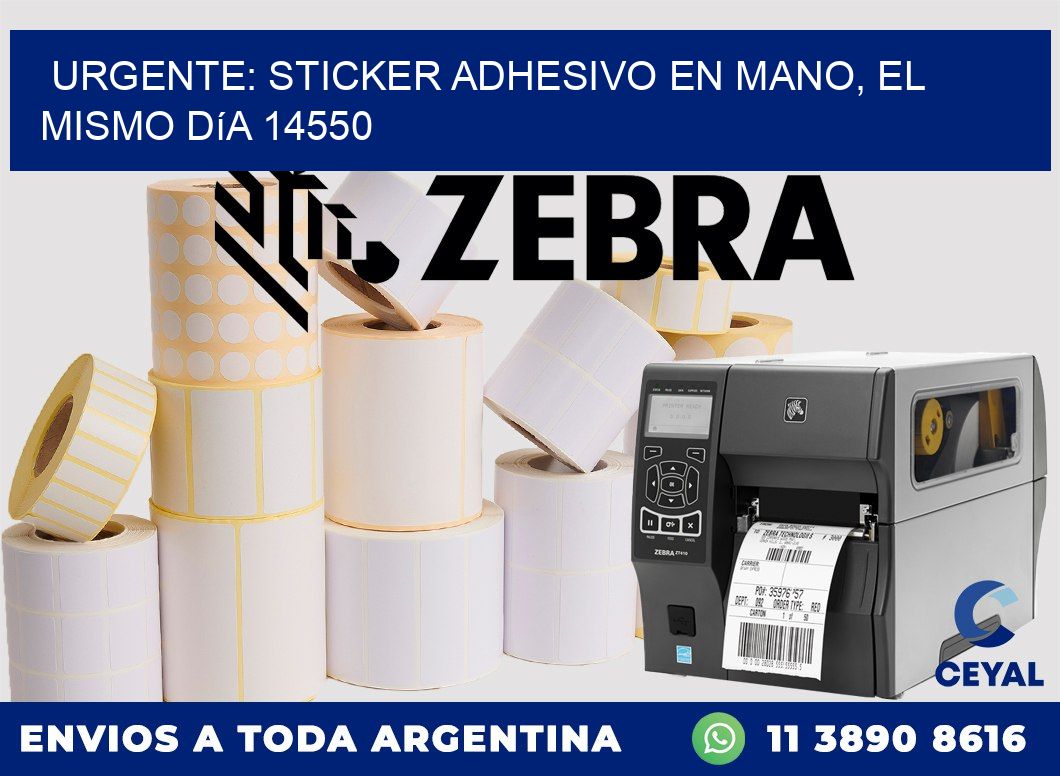 Urgente: Sticker adhesivo en Mano, el Mismo Día 14550