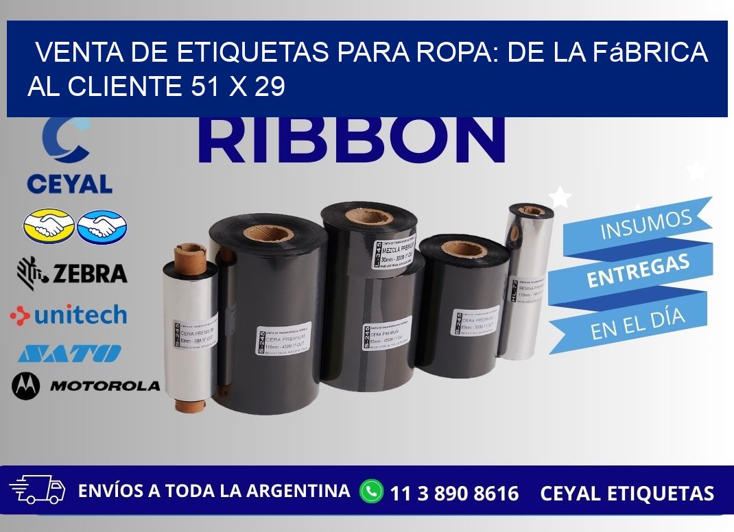 Venta de Etiquetas para Ropa: De la Fábrica al Cliente 51 x 29